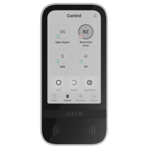 Clavier sans fil Ajax KeyPad TouchScreen à écran tactile et autorisation sans contact, blanc