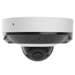 Caméra IP Ajax DomeCam 5 MP, dôme anti-vandale, éclairage hybride et IA intégrée, objectif fixe 2,8 mm, blanc