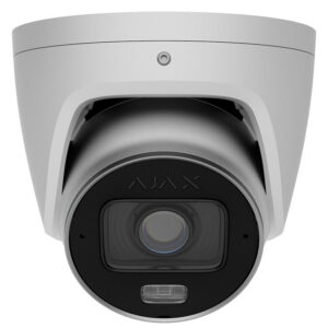 Caméra IP Ajax TurretCam 5 MP, tourelle, éclairage hybride et IA intégrée, objectif varifocal 2,8 – 12 mm, blanc