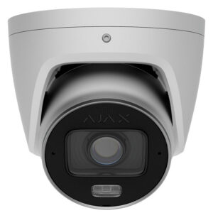 Caméra IP Ajax TurretCam 8 MP, tourelle, éclairage hybride et IA intégrée, objectif varifocal 2,8 – 12 mm, blanc