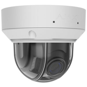 Caméra IP Ajax DomeCam 8 MP, dôme anti-vandale, éclairage hybride et IA intégrée, objectif varifocal 2,8 – 12 mm, blanc